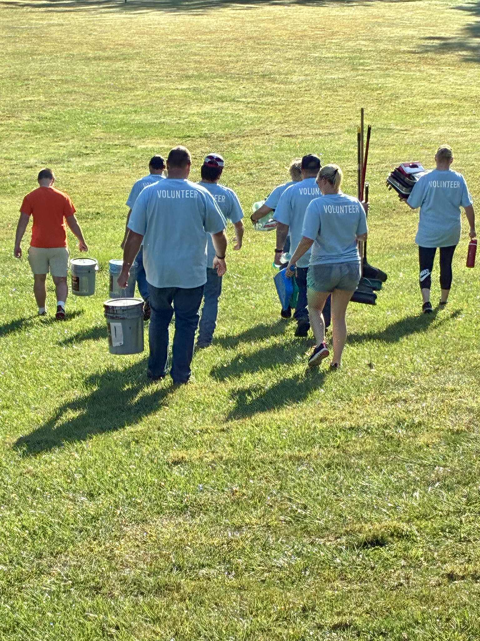 volunteers at a project site.