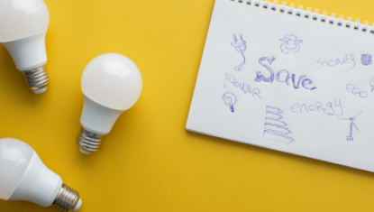 Lightbulbs and notepads